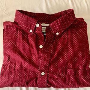 Burgundy Floral Button Down Shirt - XXL - Old Navy